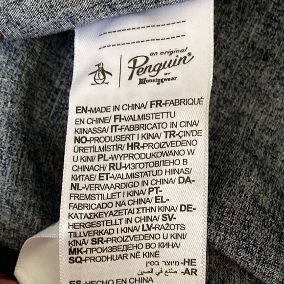 Original Penguin NWT Mens Short Sleeve Football Themed Shirt in Sapphire Blue. - Picture 8 of 9